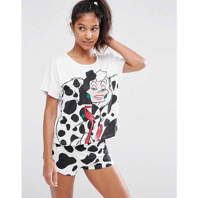 ASOS - Ensemble pyjama t-shirt et short imprimé personnage Cruella de Disney - Multi