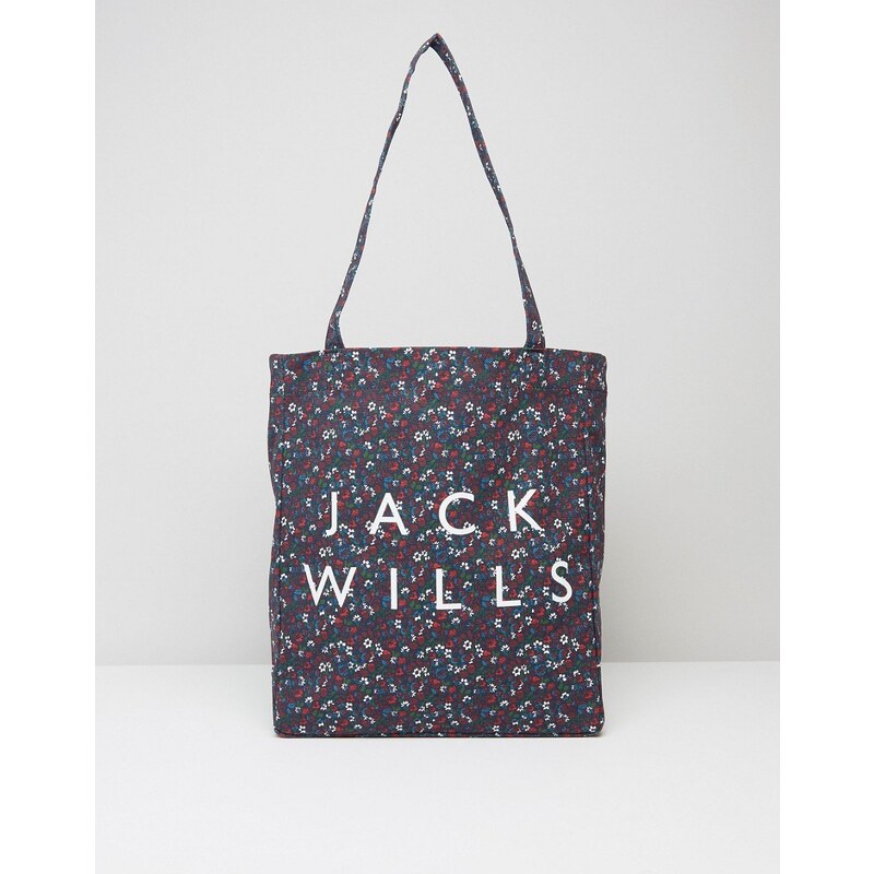 Jack Wills - Ambleshire - Besace à petites fleurs - Bleu marine - Bleu marine