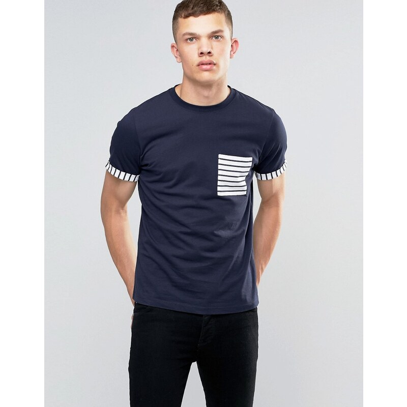 Another Influence - T-shirt rayé - Bleu marine