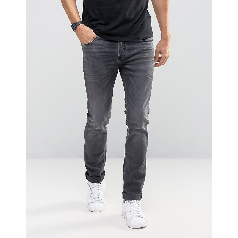 Selected Homme - Jean skinny avec stretch - Gris