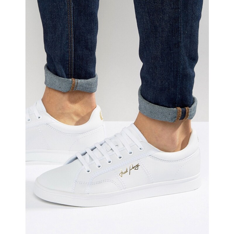 Fred Perry - Spencer - Baskets en maille/cuir - Blanc