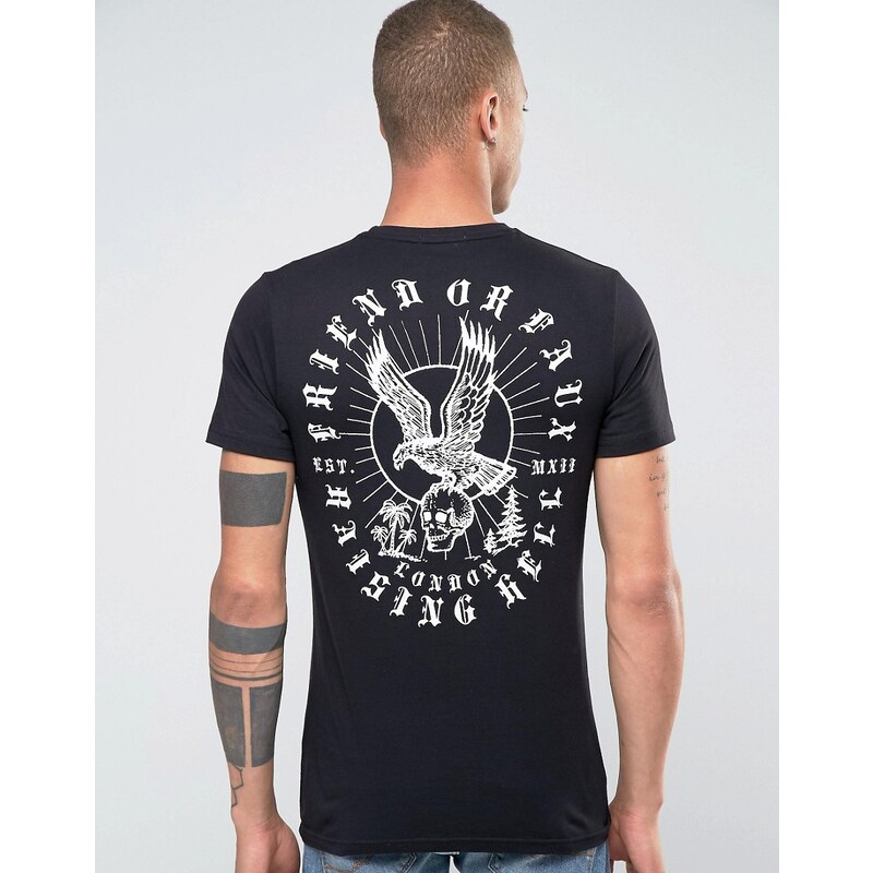Friend or Faux - Lightfinger - T-shirt à imprimé aigle au dos - Noir