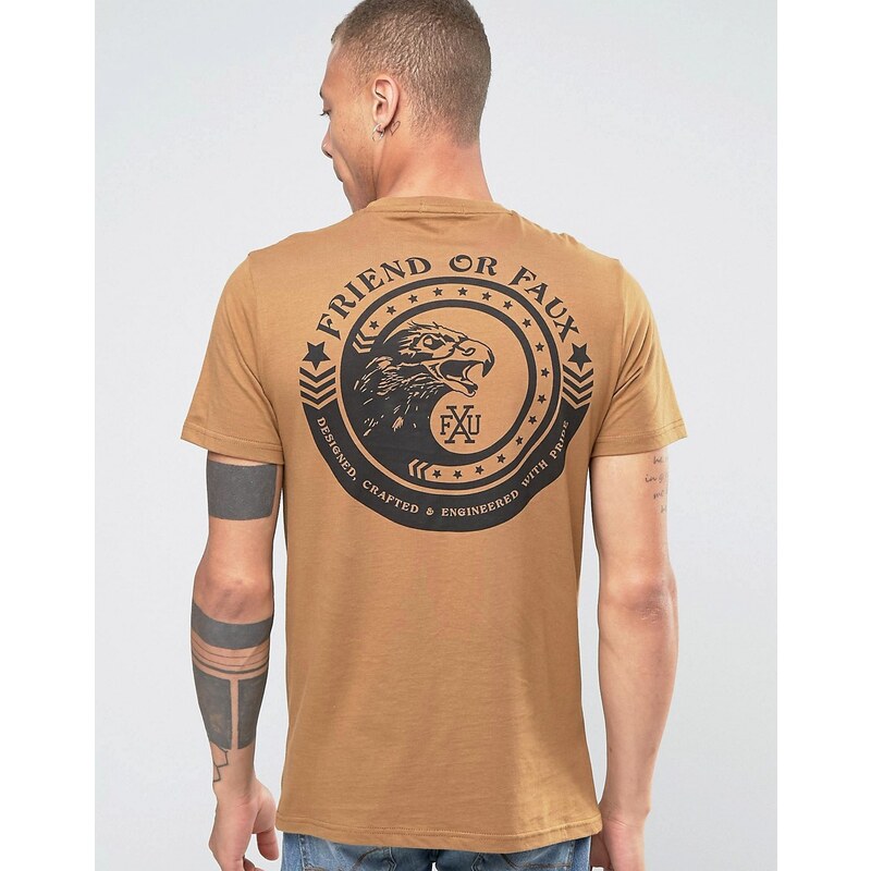 Friend or Faux - Hawk Eye - T-shirt avec imprimé au dos - Marron