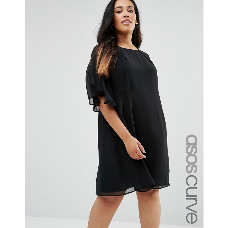 ASOS CURVE - Mini robe trapèze - Noir