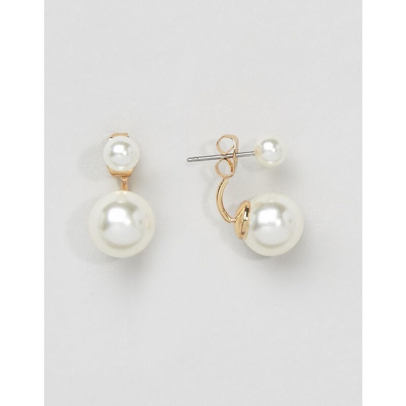 ASOS - Boucles d'oreilles balanciers ornés de perles - Crème