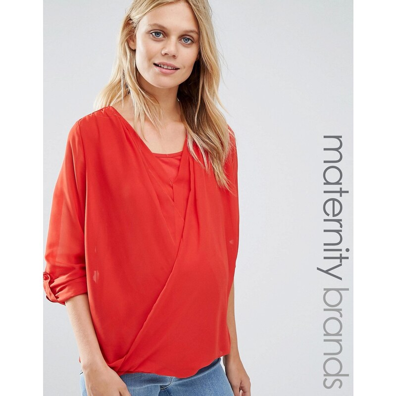 Mama.licious Mamalicious Maternity - Top d'allaitement - Rouge - Rouge