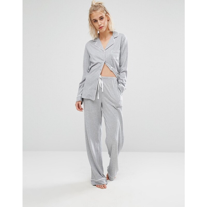 DKNY - Pyjama long emblématique - Gris