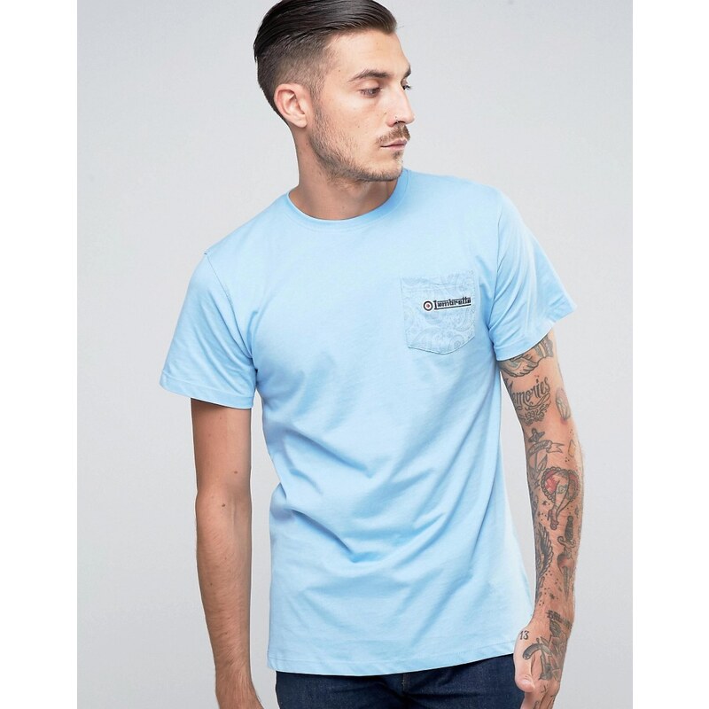 Lambretta - T-shirt avec poche à motif cachemire - Bleu