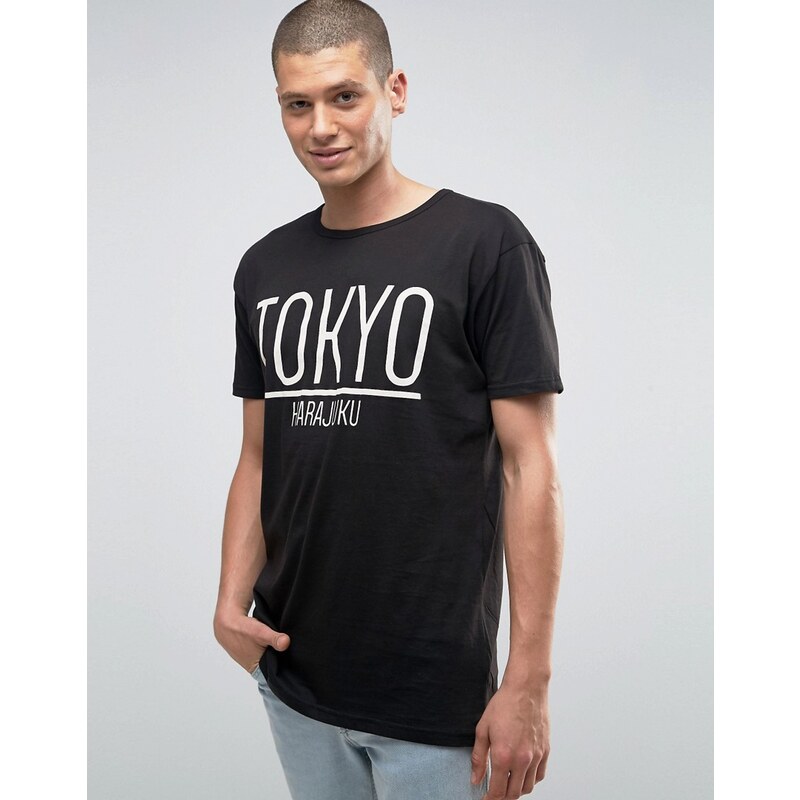 Brave Soul - T-shirt long motif Tokyo - Vert
