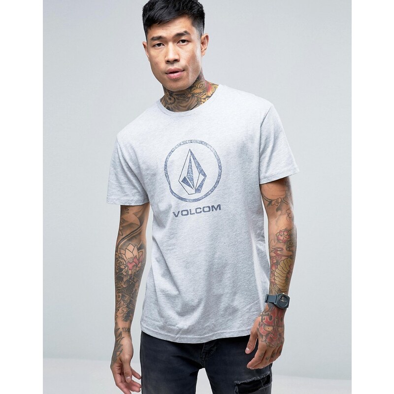 Volcom - Fade Stone - T-shirt à grand logo - Gris chiné - Gris