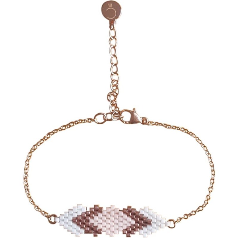 Bracelet en plaqué or rosé et perles de rocaille C'cédille