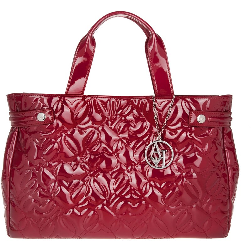 Armani Jeans Sacs à Bandoulière, Quilted Heart Shopping Bag Bordeaux en rouge