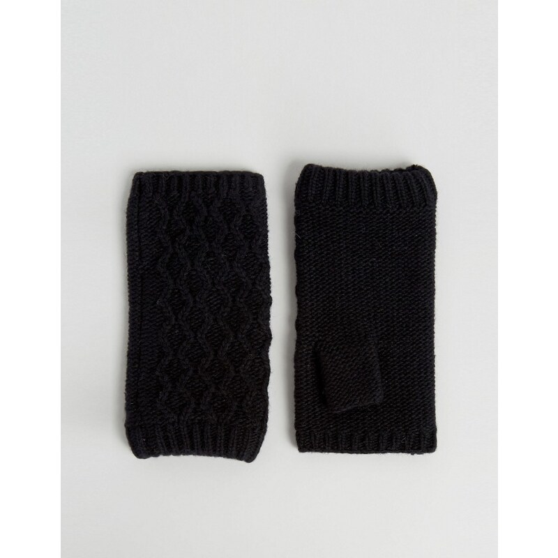 Alice Hannah - Chauffe-mains en tricot - Noir