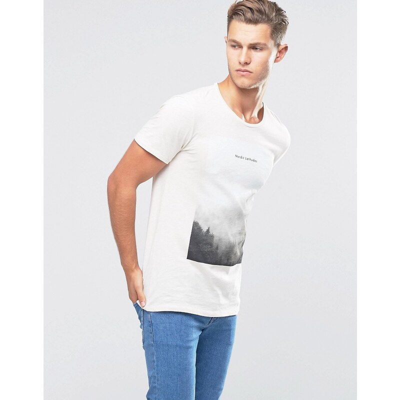 United Colors of Benetton - T-shirt oversize motifs nordiques - Blanc