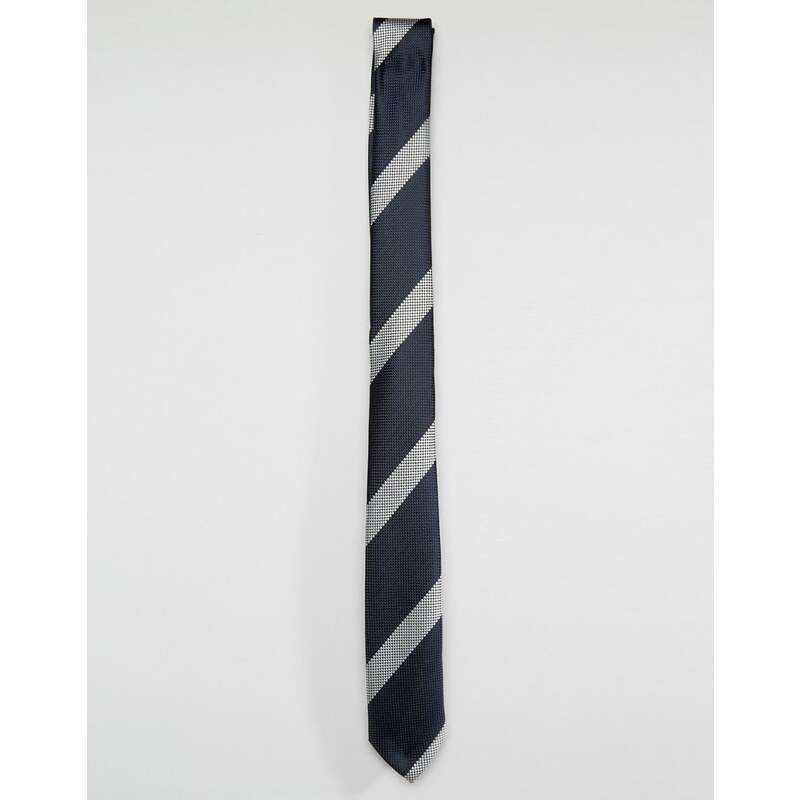 ASOS - Cravate rayée - Bleu marine - Bleu marine