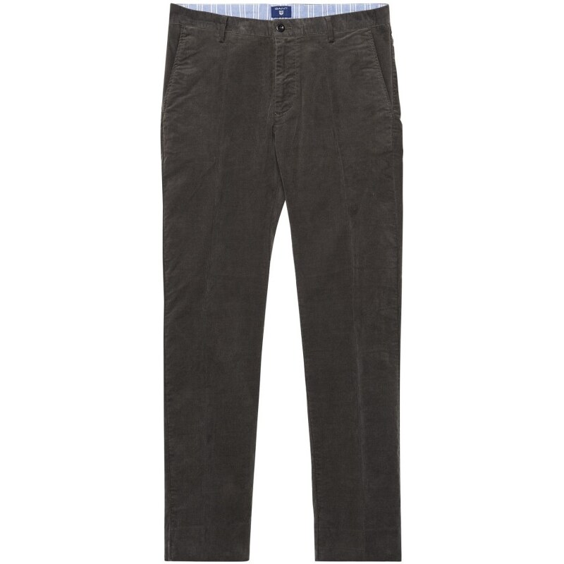 GANT Pantalon Habillé Tailored Regular En Velours Côtelé - Dark Brown