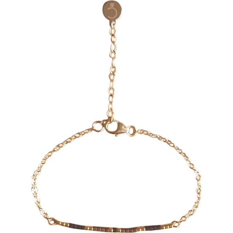 C'cédille Bracelet en plaqué or et perles de verre Miyuki - bronze