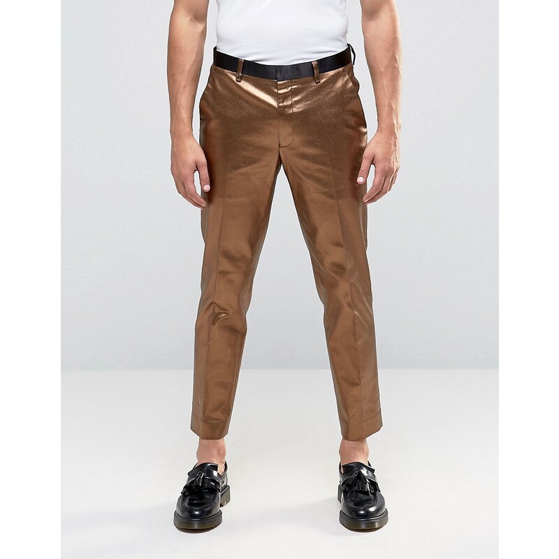 ASOS - Pantalon skinny habillé - Bronze vif - Marron