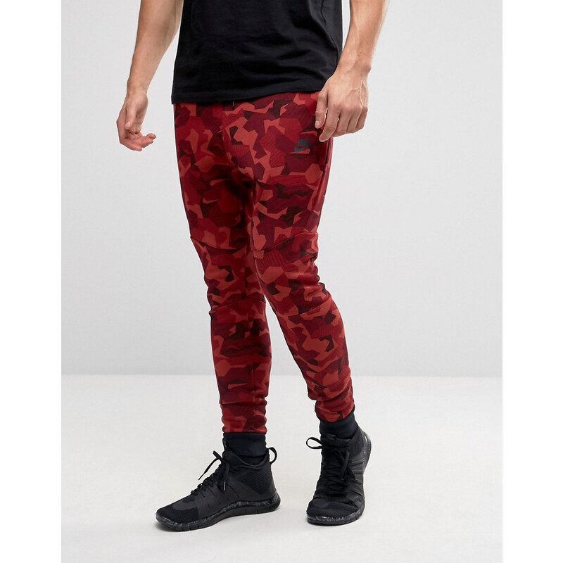 Nike - Tech - Pantalon de jogging camouflage en molleton - Rouge 823499-674 - Rouge