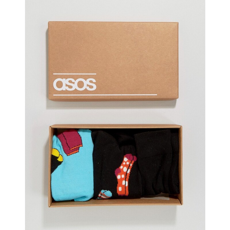 ASOS - Coffret cadeau de 3 paires de chaussettes - Multi