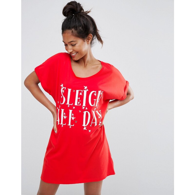 ASOS - Christmas Sleigh All Day - T-shirt de pyjama oversize - Multi