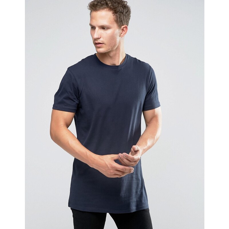 Celio - T-shirt long - Bleu marine