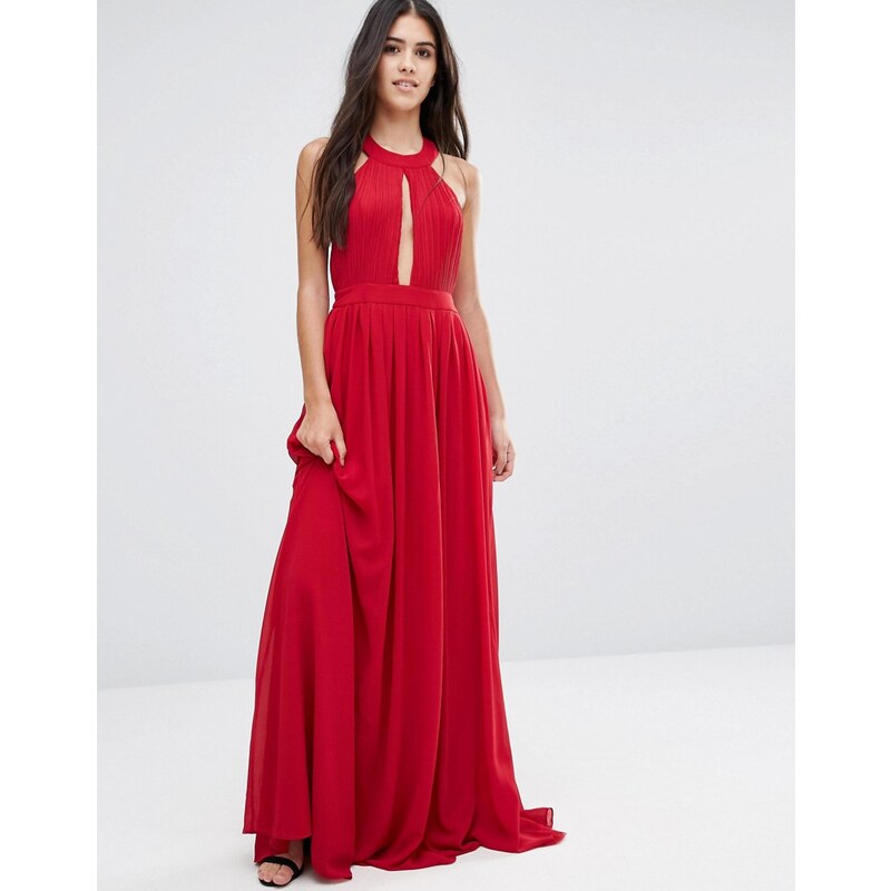 Pixie & Diamond - Robe longue avec dos ouvert et devant drapé - Rouge
