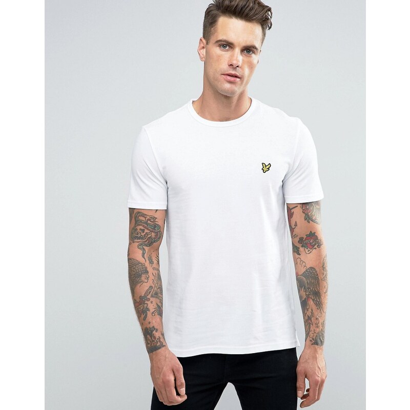 Lyle & Scott - T-shirt en piqué avec logo aigle - Blanc - Blanc
