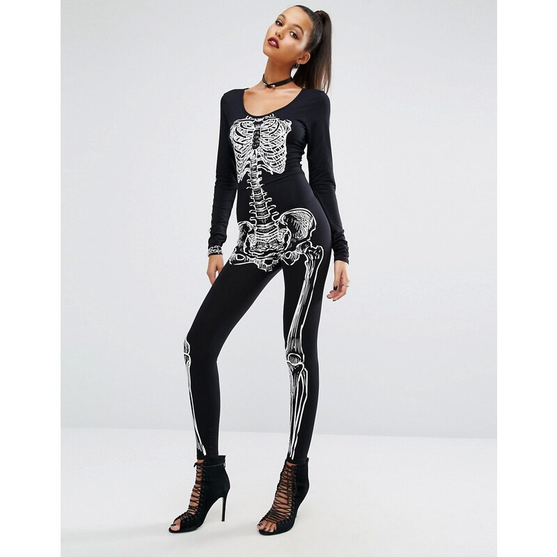 Missguided - Halloween - Combinaison à imprimé squelette - Multi