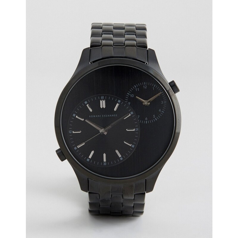 Armani Exchange - AX2161 - Montre-bracelet double fuseau horaire - Noir - Noir