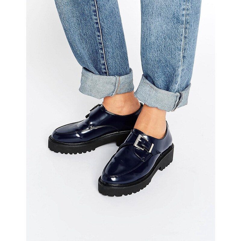 ASOS - MAGNETIC - Chaussures derby plates - Bleu marine