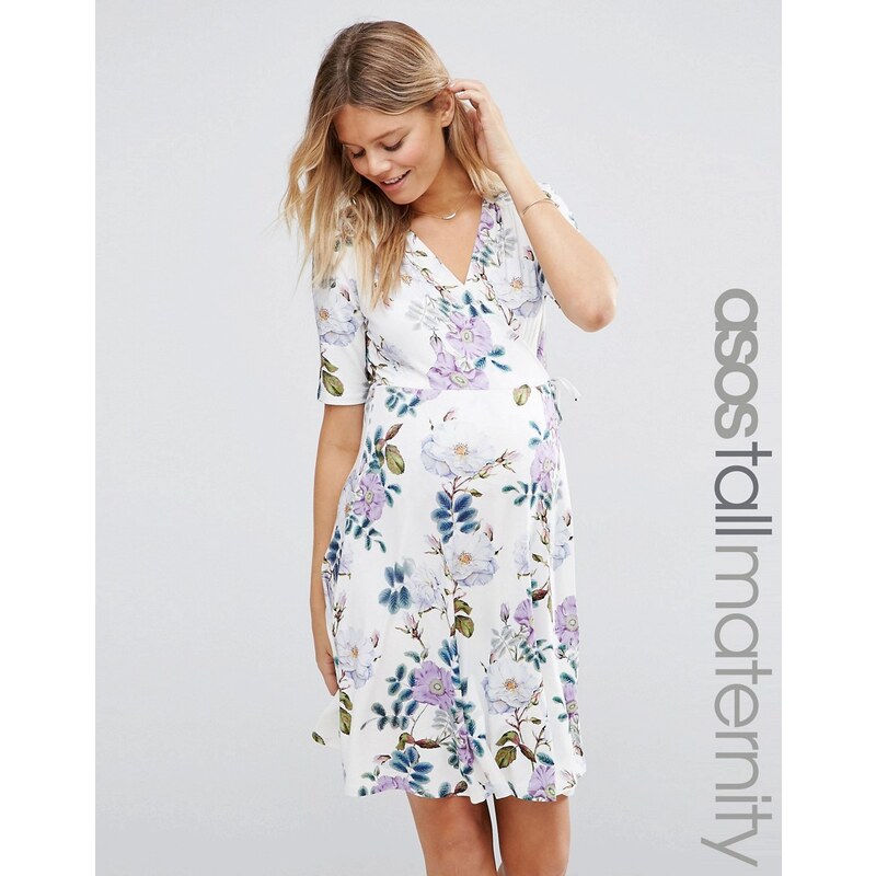 ASOS Maternity TALL - Robe courte à imprimé fleuri vintage - Multi