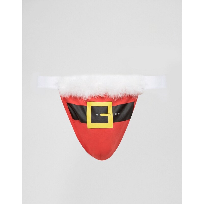 ASOS - String père Noël avec bande duveteuse - Rouge