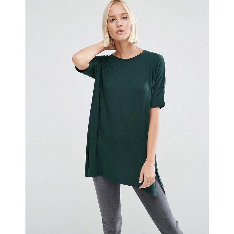 ASOS - T-shirt drapé oversize - Vert
