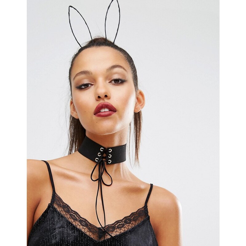 Missguided - Oreilles de lapin pour Halloween - Noir