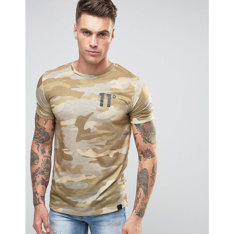 11 Degrees - T-shirt motif camouflage - Taupe