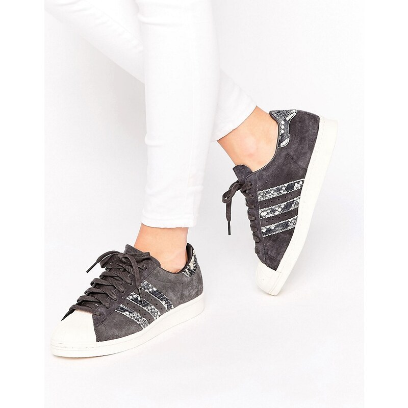 Adidas Originals - Superstar - Baskets avec détails imitation peau de serpent - Noir - Noir