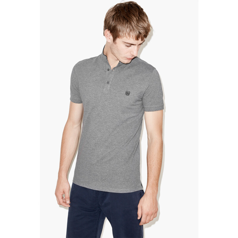THE KOOPLES SPORT The Kooples Polo shirt with a stand-up collar embellished with - Gris