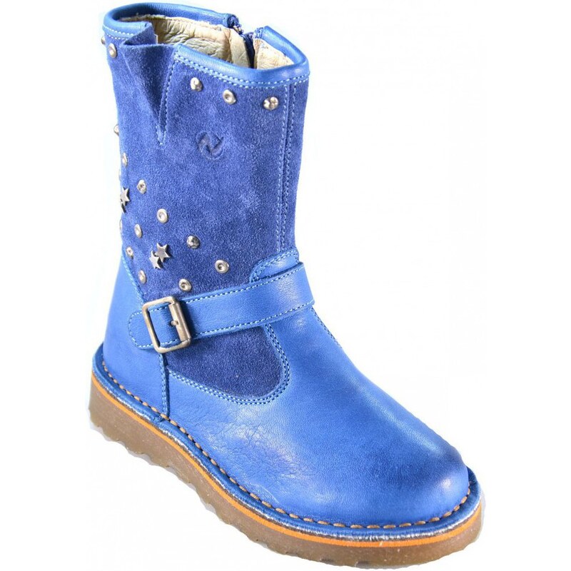 Naturino Boots enfant Bottes Petite Fille Bleu Avio Cuir Velcro Zip 4744