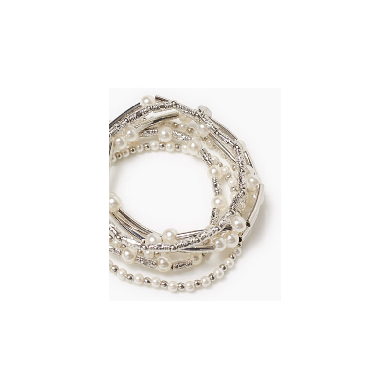 Esprit 6 bracelets élastiques, perles et métal