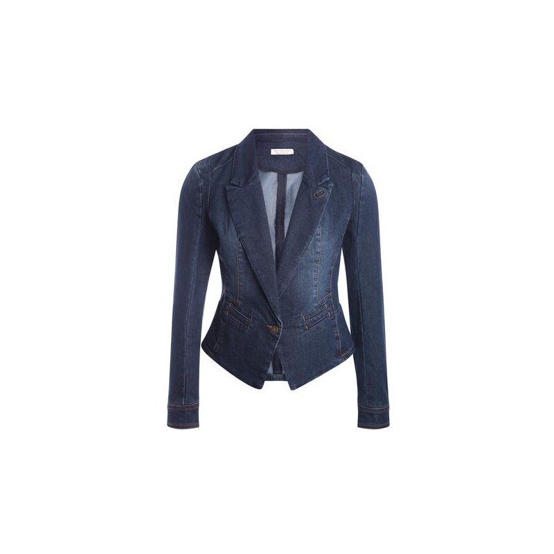 Veste blazer en jean Bleu Coton - Femme Taille 4 - Cache Cache