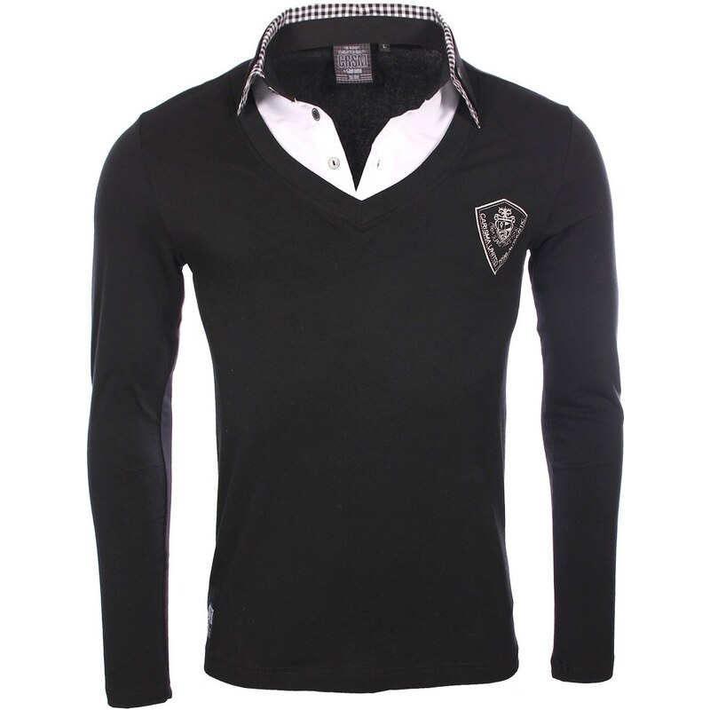 Carisma Polo Homme - T-Shirt col chemise noir slim fit 3001