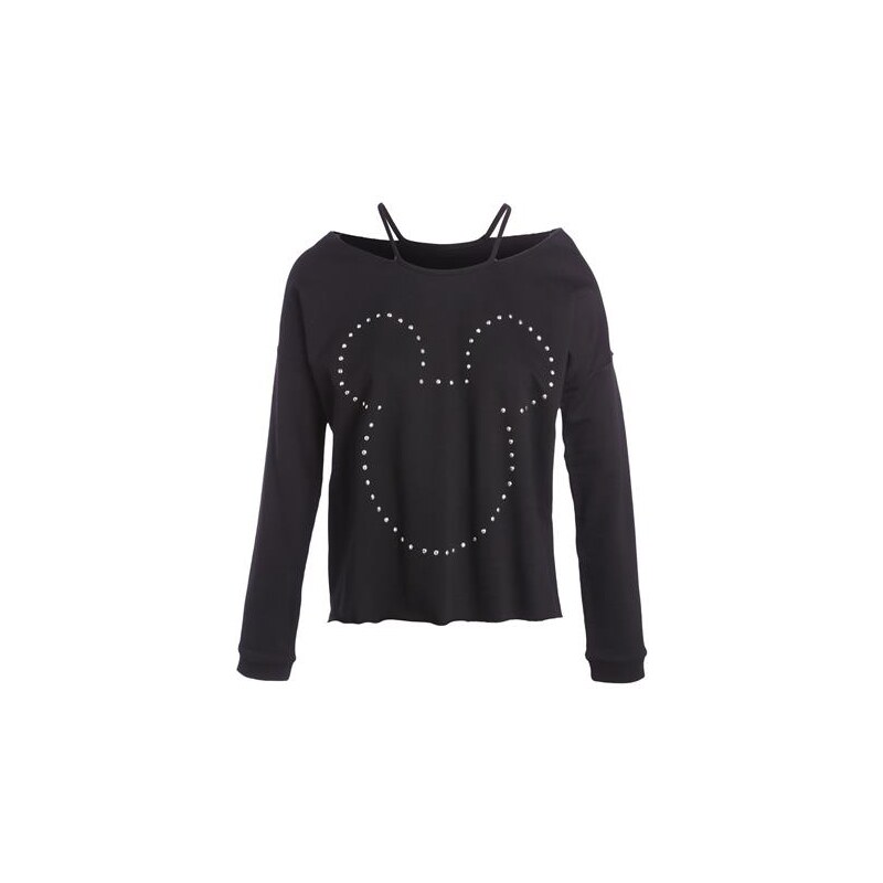Sweat strass Mickey Noir Coton - Femme Taille 0 - Cache Cache