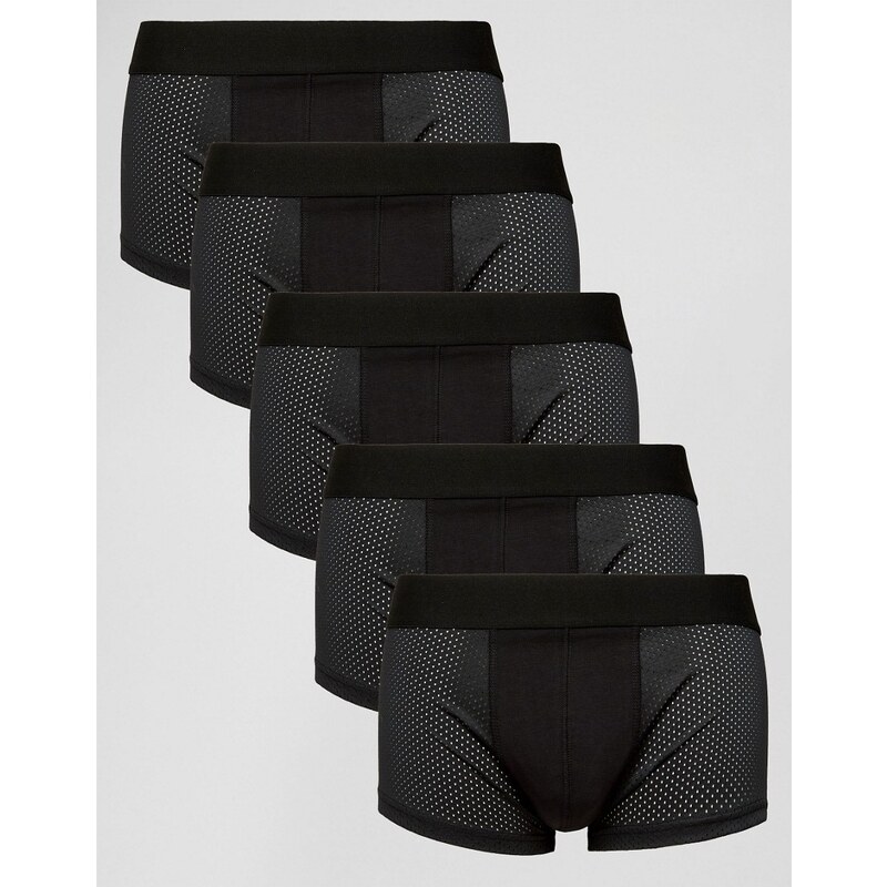 ASOS - Lot de 5 boxers en tulle - Noir - Noir