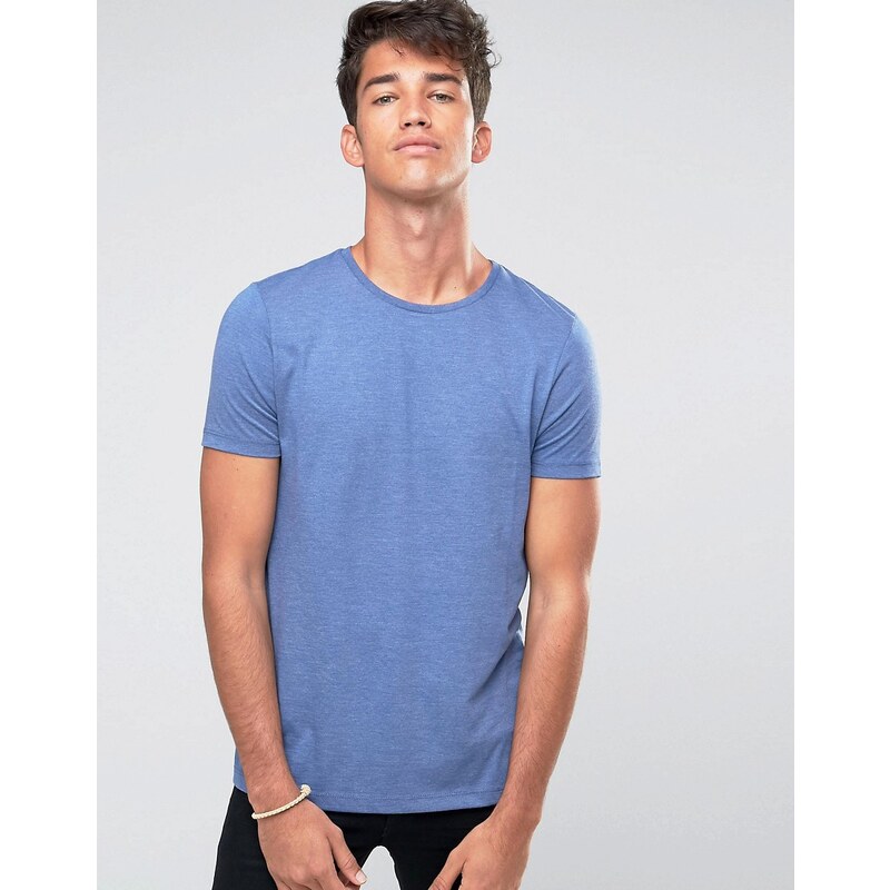 ASOS - T-shirt ras du cou - Bleu chiné - Bleu marine