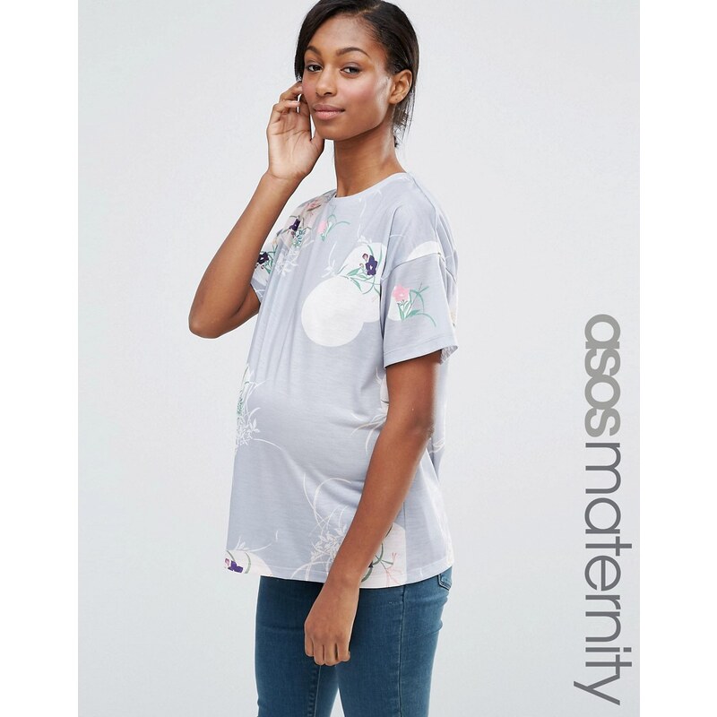 ASOS Maternity - T-shirt à jolis pois et motif floral - Multi