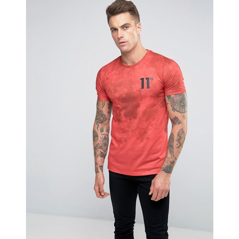 11 Degrees - T-shirt imprimé nuages - Rouge