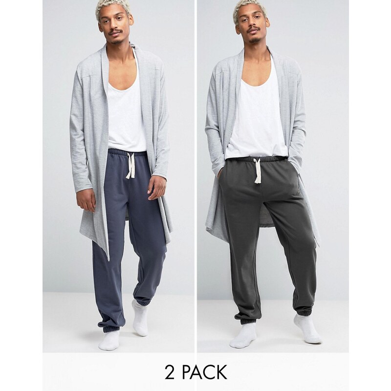 ASOS - Lot de 2 pantalons de jogging slim avec bande étroite à la taille et aux chevilles - ÉCONOMIE - Multi