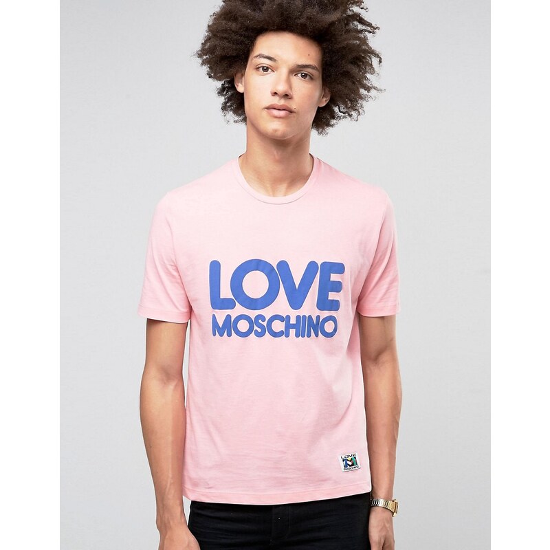 Love Moschino - T-shirt avec logo motif bulle - Rose