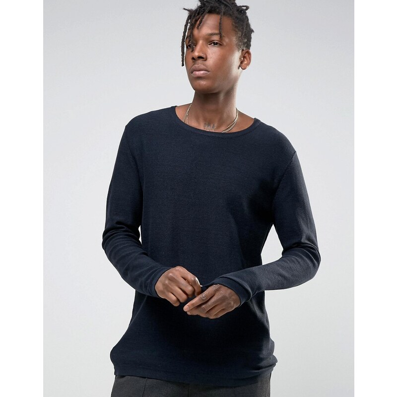 Selected Homme - Pull 100% coton - Bleu